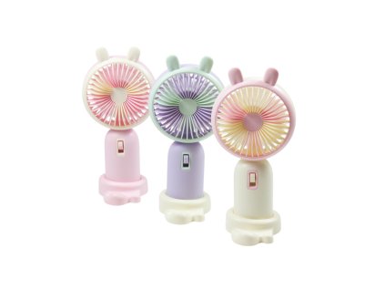 Quạt điện cầm tay thỏ tay ngắn cắm nạp USB có chân đứng