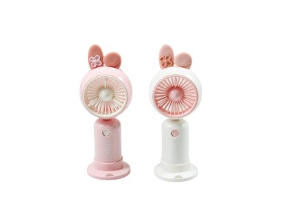 Quạt điện cầm tay ngắn thỏ cắm nạp USB có chân đứng