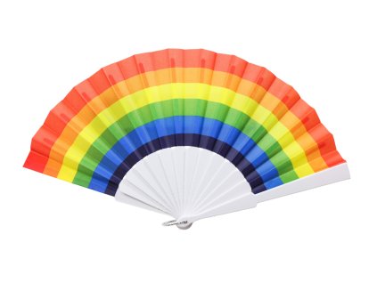 Quạt vải nan nhựa cầu vồng (bịch: 24ks)