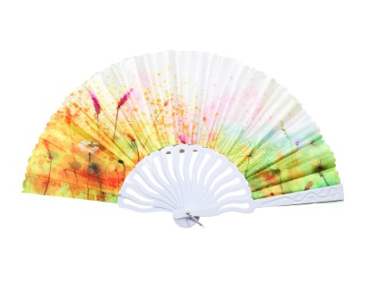 Quạt vải nan nhựa hoa cỏ (bịch: 24ks)