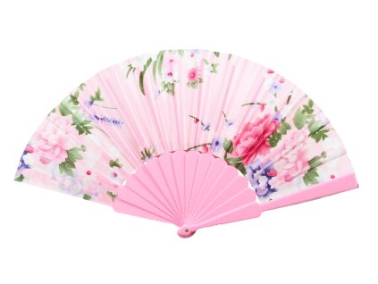 Quạt vải nan nhựa hoa (bịch: 24ks)