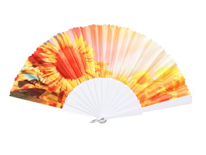 Quạt vải nan nhựa hoa hướng dương (bịch: 24ks)