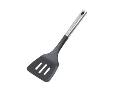 Xẻng bếp nhựa thủng chuôi inox 35x9cm kẹp giấy treo (bịch: 12ks)