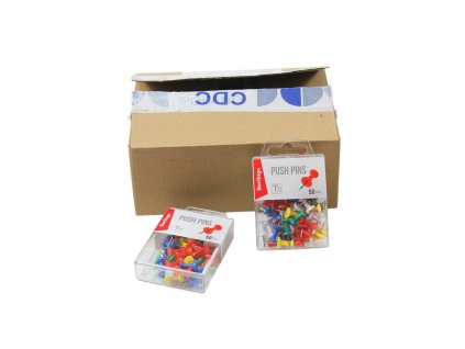 Ghim cắm bảng Berlingo 50ks mix màu trong hộp nhựa treo (bịch: 12 bộ)