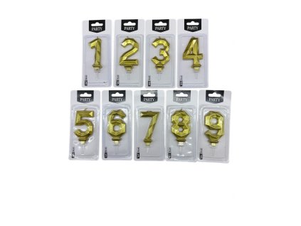 Nến số màu vàng cao 9cm