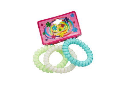 Dây buộc tóc lò xo vỉ giấy treo 3ks mix màu (bịch: 25 vỉ 3 gam màu)