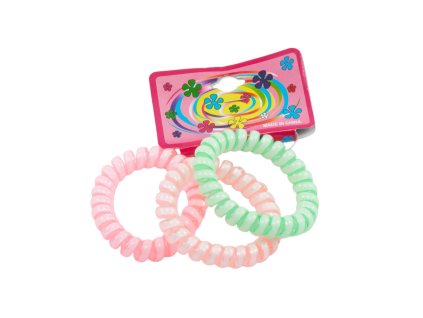 Dây buộc tóc lò xo vỉ giấy treo 3ks mix màu (bịch: 25 vỉ 3 gam màu)