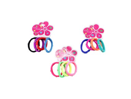 GUMIČKY DO VLASŮ s kamínky 4ks barevný