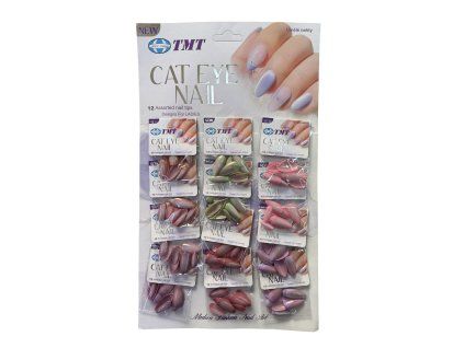 Móng tay giả vỉ 12 móng mắt mèo