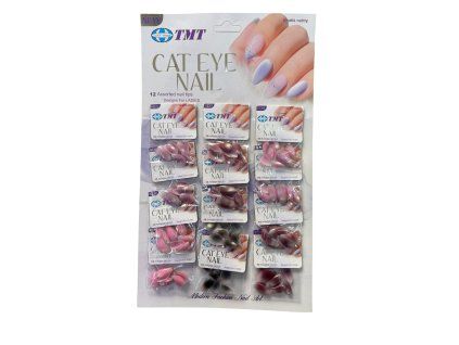 Móng tay giả vỉ 12 móng mắt mèo