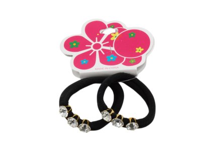 Dây buộc tóc gắn quả đá vỉ giấy treo 2ks (bịch: 12 vỉ)