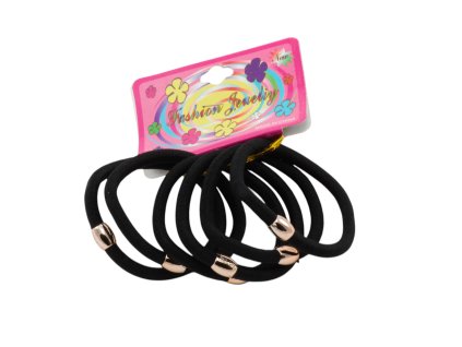 Dây buộc tóc mấu trơn vỉ 6 chiếc đen