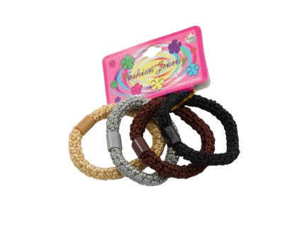 Dây buộc tóc mấu nhựa vỉ giấy treo 4ks mix màu (bịch: 12 vỉ)