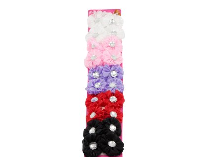 Dây buộc tóc hoa vỉ giấy 20ks mix 5 màu