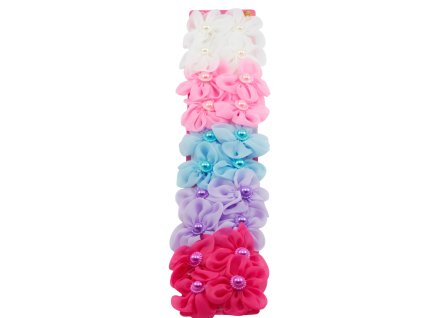 Dây buộc tóc hoa vỉ giấy 20ks mix 5 màu