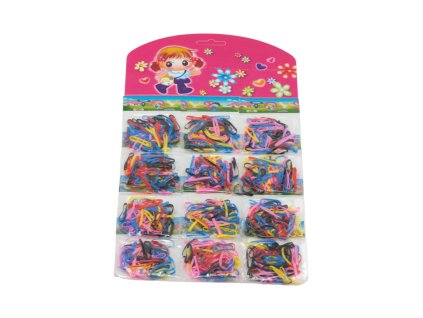 Nịt buộc tóc màu vỉ (Giá/vỉ giấy to gồm 12 gói nhỏ mix màu)