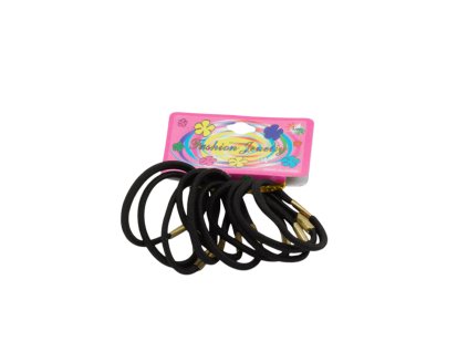Dây buộc tóc nylon mấu sắt vỉ giấy treo 10ks đen (Giá/cả bịch 12 vỉ)