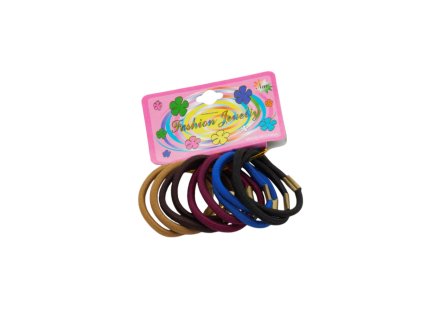 Dây buộc tóc nylon mấu sắt vỉ giấy treo 10ks mix màu (Giá/cả bịch 12 vỉ)