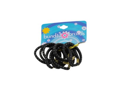 Dây buộc tóc nylon mấu sắt vỉ 10 chiếc đen