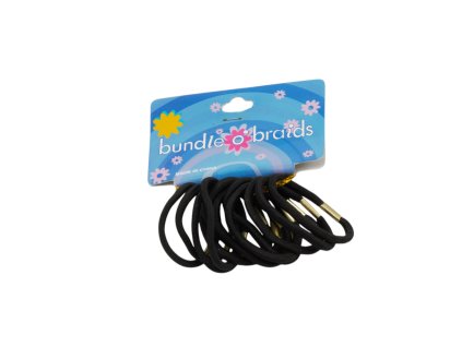 Dây buộc tóc nylon mấu sắt vỉ giấy treo 12ks đen (Giá/cả bịch 12 vỉ)