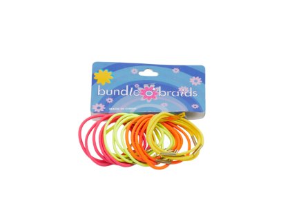 Dây buộc tóc nylon mấu sắt vỉ giấy treo 18ks mix màu (Giá/cả bịch 12 vỉ)