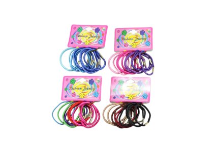 Dây buộc tóc nylon mấu sắt vỉ giấy treo 10ks mix màu (Giá/cả bịch 12 vỉ mix 4 gam màu)