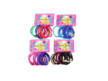 Dây buộc tóc mấu sắt vỉ giấy treo 8ks mix màu (Giá/cả bịch 12 vỉ mix 4 gam màu)