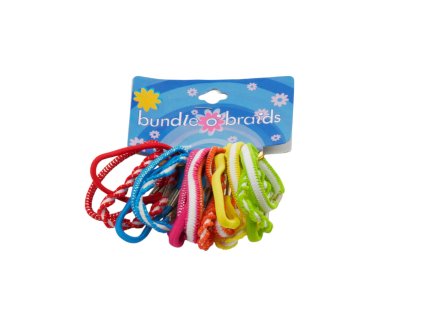 Dây buộc tóc nylon mấu sắt vỉ giấy treo 18ks mix màu (Giá/cả bịch 12 vỉ mix 4 gam màu)