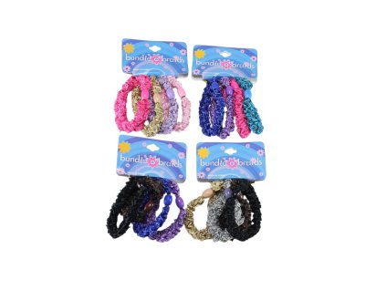 Dây buộc tóc mấu nhựa vỉ giấy treo 4ks mix màu (bịch: 12 vỉ mix 4 gam màu)