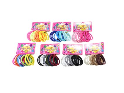 Dây buộc tóc nylon vỉ giấy treo 12ks mix màu (Giá/cả bịch gồm 6 vỉ màu quang và 6 vỉ màu khác)