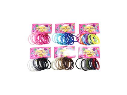 Dây buộc tóc nylon vỉ 12 chiếc màu