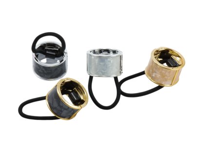 Dây buộc tóc vòng 2 tác dụng vân đá bịch 24ks mix 4 màu