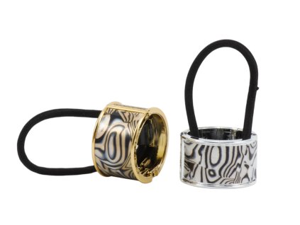 Dây buộc tóc vòng 2 tác dụng vân đá bịch 24ks mix 2 màu