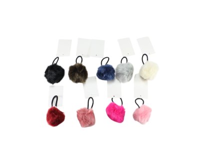 Dây buộc tóc quả lông nhỏ bịch 24ks mix 9 màu