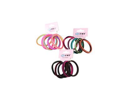 Dây buộc tóc TMT vỉ giấy treo 5ks kẻ màu (Giá/cả bịch 12 vỉ mix 3 gam màu)