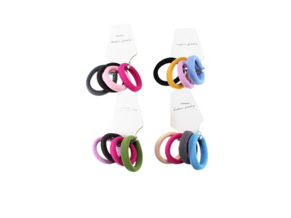 Dây buộc tóc vỉ giấy treo 4ks mix màu (Giá/cả bịch 12 vỉ mix 4 gam màu)