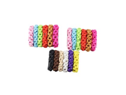 Dây buộc tóc bện vỉ giấy 6ks mix màu (Giá/cả bịch 12 vỉ mix 3 gam màu)