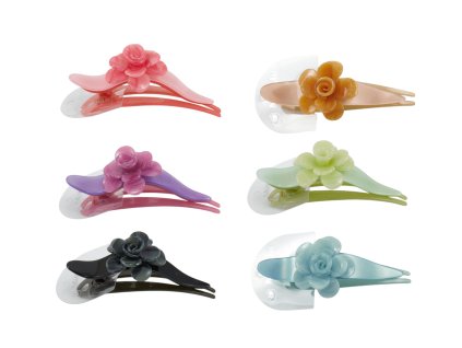 Cặp cài tóc 11cm gắn hoa (bịch: 12ks mix 6 màu)