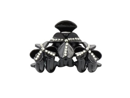 Skřipec do vlasů plastový 9x6cm černý (Balení: 12ks)