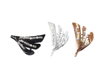 Cặp ngoạm 9x6cm đính giả đá (bịch: 12ks mix3 màu)