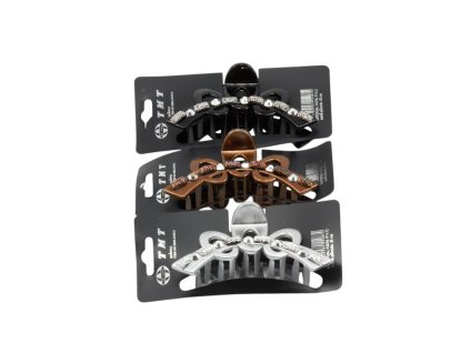 Cặp ngoạm 9x6cm đính giả đá (bịch: 12ks mix3 màu)