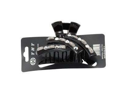 Cặp ngoạm 9x6cm đen đính giả đá (bịch: 12ks)