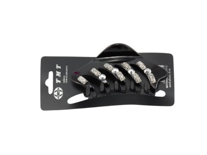 Cặp ngoạm 9x6cm đen đính giả đá (bịch: 12ks)