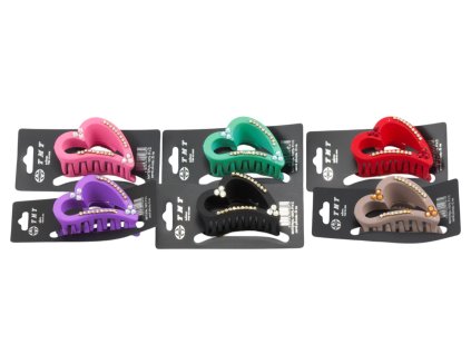 Cặp ngoạm silicon nhỡ đính giả đá (bịch: 12ks mix 6 màu)