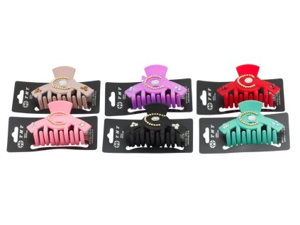 Cặp ngoạm silicon to đính giả đá (bịch: 12ks mix 6 màu)