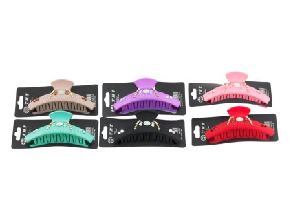 Cặp ngoạm silicon to đính giả đá (bịch: 12ks mix 6 màu)