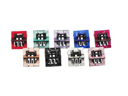 Cặp ngoạm nhỡ đính giả đá (bịch: 12ks mix 9 màu)
