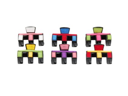 Cặp ngoạm nhỡ dán giả da lộn (bịch: 12ks mix 6 gam màu)