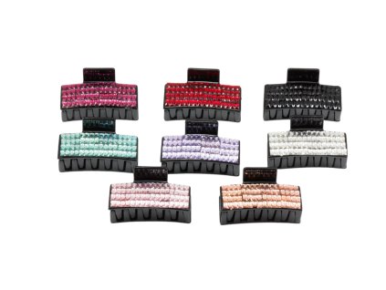 Cặp ngoạm nhỡ đính giả đá (bịch: 12ks mix 8 màu)