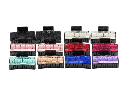 Cặp ngoạm nhỡ đính giả đá (bịch: 12ks mix 9 màu)